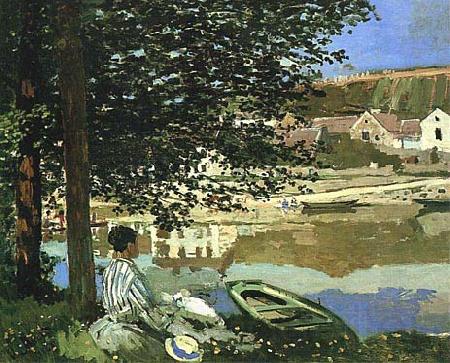 Claude Monet On the Bank of the Seine, Bennecourt, 1868 France oil painting art